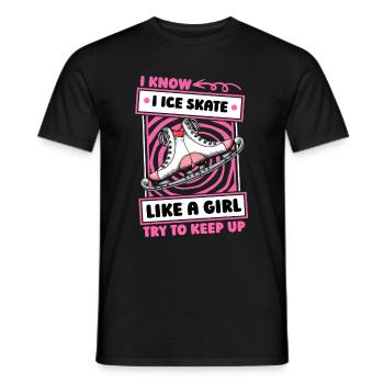 Schlittschuhlaufen Mädchen - Männer T-Shirt - Schwarz - Vorne - AI Model Male 178 light (178cm)