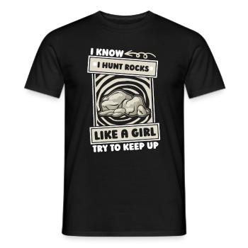 Géologue Collectionneuse de pierres - T-shirt homme - noir - Devant - AI Model Male 178 light (178cm)