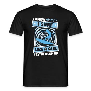 Surfer Surfing Girls - T-shirt homme - noir - Devant - AI Model Male 178 light (178cm)
