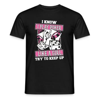 Poker - T-shirt homme - noir - Devant - AI Model Male 178 light (178cm)