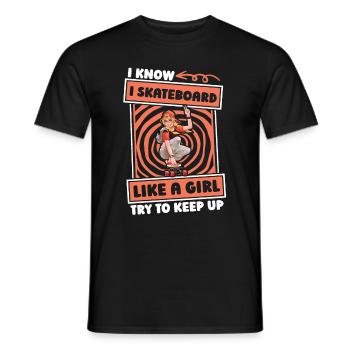 Skateboard Skater Filles - T-shirt homme - noir - Devant - AI Model Male 178 light (178cm)