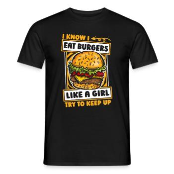 Burger Hamburger Mädchen - Männer T-Shirt - Schwarz - Vorne - AI Model Male 178 light (178cm)