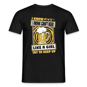 Bière artisanale Bière artisanale drôle - T-shirt homme - noir - Devant - AI Model Male 178 light (178cm)
