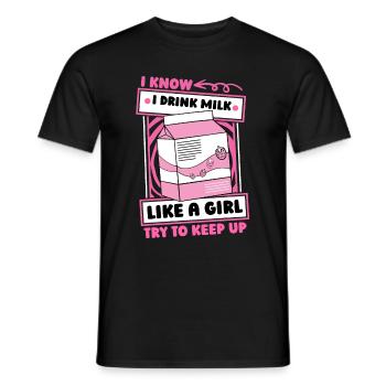 Fille au lait de vache - T-shirt homme - noir - Devant - AI Model Male 178 light (178cm)