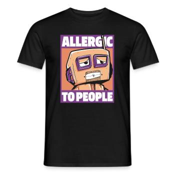 Robotik Ai Roboter Humor Allergic To People - Männer T-Shirt - Schwarz - Vorne - AI Model Male 178 light (178cm)