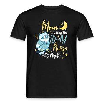 Maman infirmière - T-shirt homme - noir - Devant - AI Model Male 178 light (178cm)
