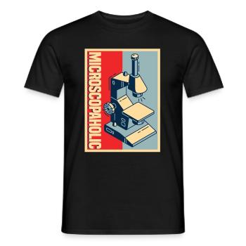 Biology Biologist Microscope - Men's T-Shirt - black - Front - AI Model Male 178 light (178cm)