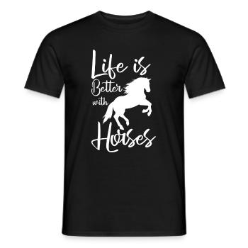 Horse Equestrian Sport Endurance Riding - Men's T-Shirt - black - Front - AI Model Male 178 light (178cm)