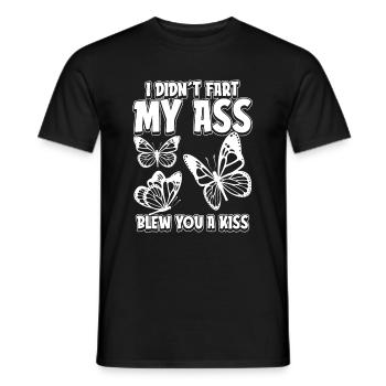 Humour papillon - T-shirt homme - noir - Devant - AI Model Male 178 light (178cm)