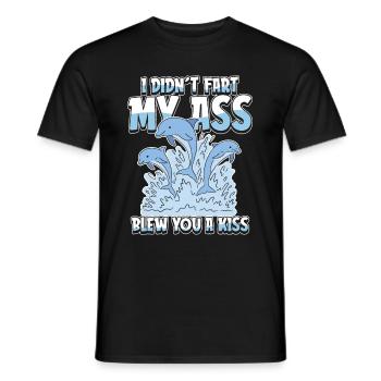 Dolphin Dolphin Funny - Men's T-Shirt - black - Front - AI Model Male 178 light (178cm)