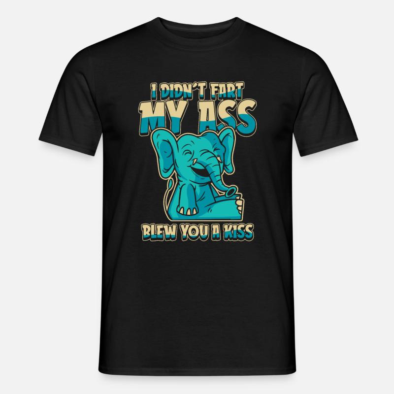 Elefant Witzig - Männer T-Shirt - Schwarz