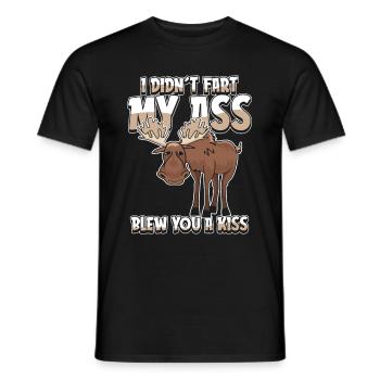 Elk drôle je n’ai pas pété mes fesses t’a soufflé un baiser - T-shirt homme - noir - Devant - AI Model Male 178 light (178cm)