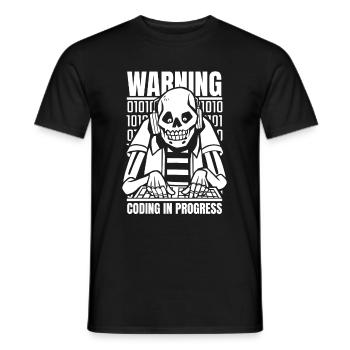 Avertissement pour le programmeur Developer Coder - T-shirt homme - noir - Devant - AI Model Male 178 light (178cm)