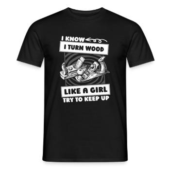 Drechseln Drechsler Mädchen - Männer T-Shirt - Schwarz - Vorne - AI Model Male 178 light (178cm)