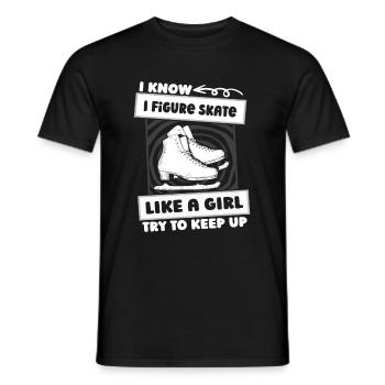 Figure Skating Figure Skating Girls - Men's T-Shirt - black - Front - AI Model Male 178 light (178cm)