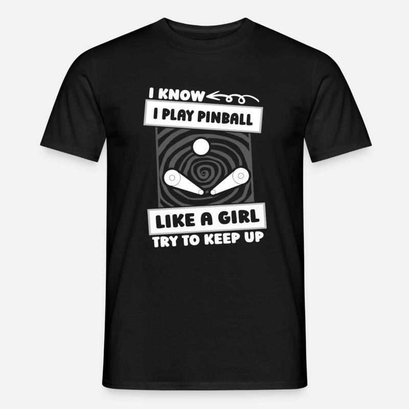 Pinball Mädchen - Männer T-Shirt - Schwarz