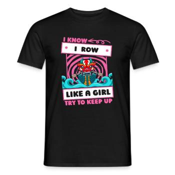 Rowing Girls - Men's T-Shirt - black - Front - AI Model Male 178 light (178cm)