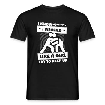Wrestling Wrestler Mädchen - Männer T-Shirt - Schwarz - Vorne - AI Model Male 178 light (178cm)