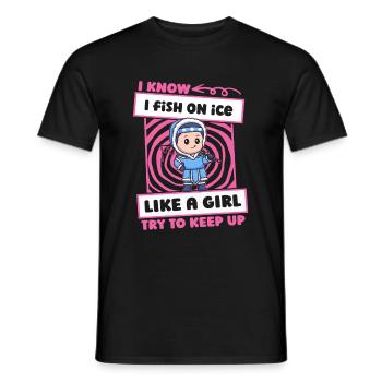 Eisfischen Eisangeln Mädchen - Männer T-Shirt - Schwarz - Vorne - AI Model Male 178 light (178cm)