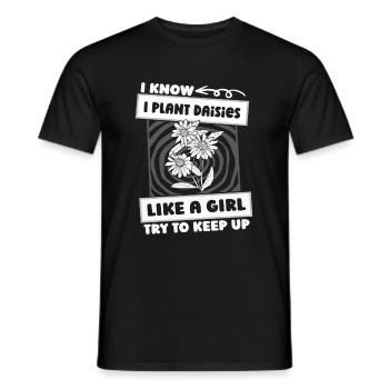 Goose Flower Daisy Girl - Men's T-Shirt - black - Front - AI Model Male 178 light (178cm)