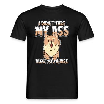 Poméranien Je n’ai pas pété mes fesses t’a soufflé un baiser - T-shirt homme - noir - Devant - AI Model Male 178 light (178cm)