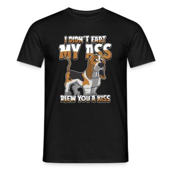 Bassett Dog Funny - Men's T-Shirt - black - Front - AI Model Male 178 light (178cm)