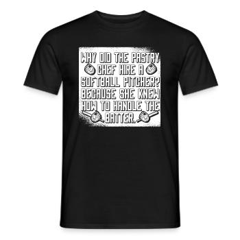 Softball drôle - T-shirt homme - noir - Devant - AI Model Male 178 light (178cm)