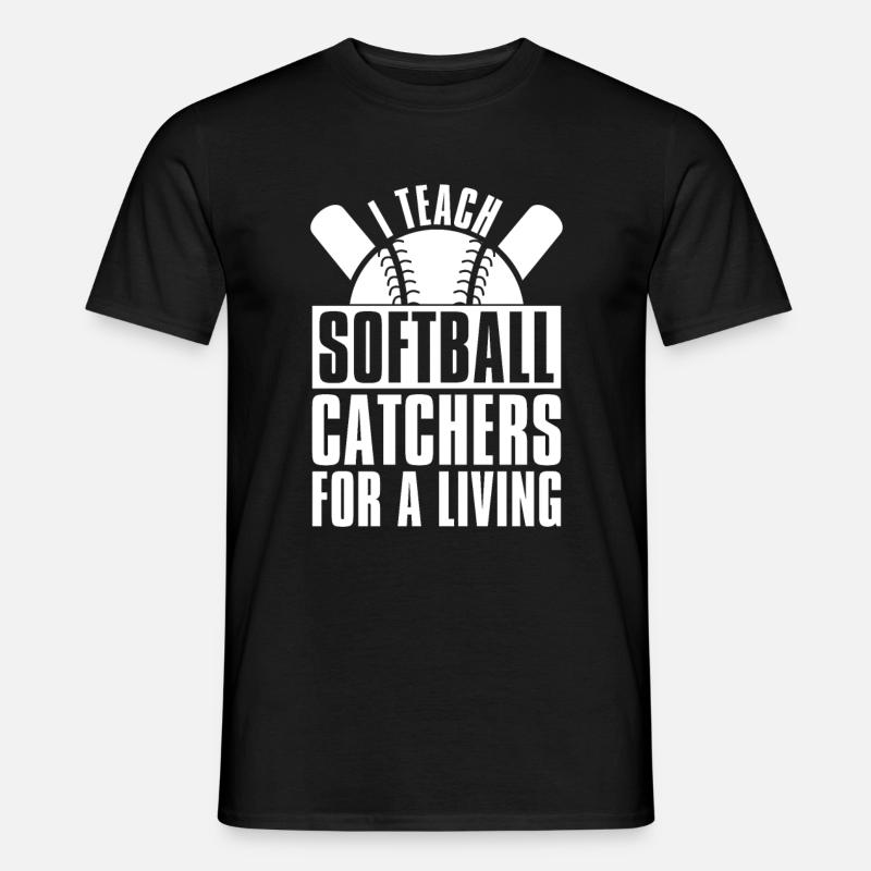 Softball Fänger - Männer T-Shirt - Schwarz