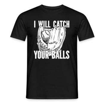 Softball Witzig - Männer T-Shirt - Schwarz - Vorne - AI Model Male 178 light (178cm)