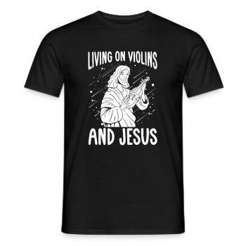 Violin Violin Jesus - Men's T-Shirt - black - Front - AI Model Male 178 light (178cm)