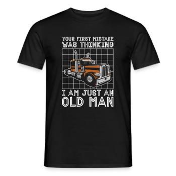 Lkw Fahrer Trucker Lastwagenfahrer Alter Mann - Männer T-Shirt - Schwarz - Vorne - AI Model Male 178 light (178cm)