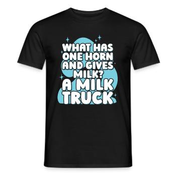 Kuh Milch Lustig Milchwagen - Männer T-Shirt - Schwarz - Vorne - AI Model Male 178 light (178cm)