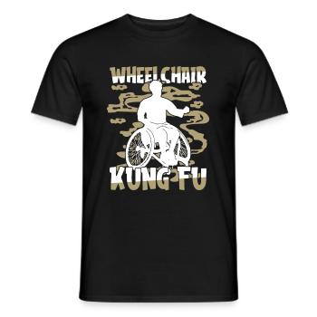 Kung Fu Wheelchair - Men's T-Shirt - black - Front - AI Model Male 178 light (178cm)
