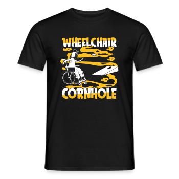 Cornhole Sackloch Spiel Rollstuhl - Männer T-Shirt - Schwarz - Vorne - AI Model Male 178 light (178cm)