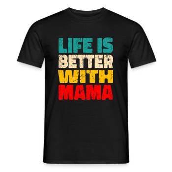 Maman murmure La vie est meilleure avec ma maman - T-shirt homme - noir - Devant - AI Model Male 178 light (178cm)