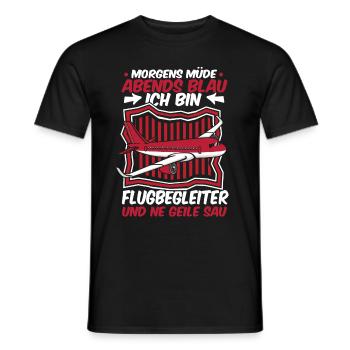 Flugbegleiter Stewardess - Männer T-Shirt - Schwarz - Vorne - AI Model Male 178 light (178cm)