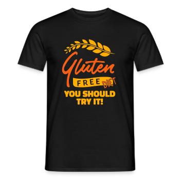 Glutenfrei - Männer T-Shirt - Schwarz - Vorne - AI Model Male 178 light (178cm)