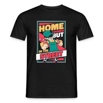 Street food - Men's T-Shirt - black - Front - AI Model Male 178 light (178cm)