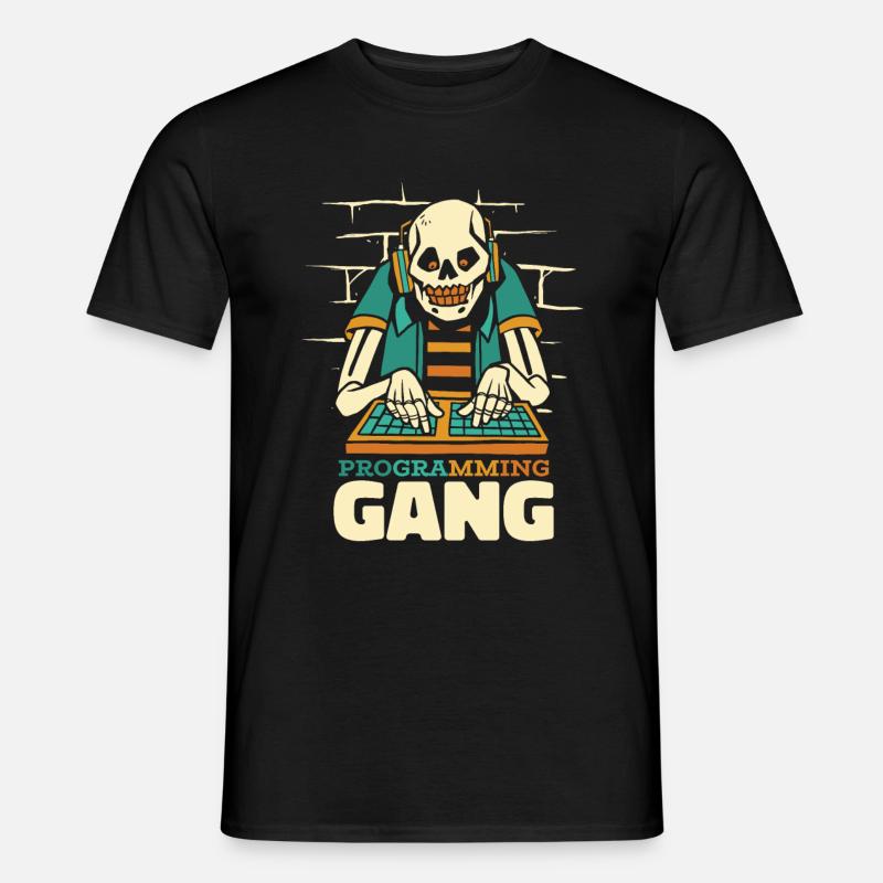 Entwickler Coder Programmierer Skelett - Männer T-Shirt - Schwarz