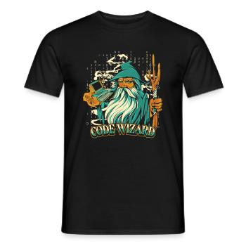 Entwickler Coder Programmierer Magier - Männer T-Shirt - Schwarz - Vorne - AI Model Male 178 light (178cm)