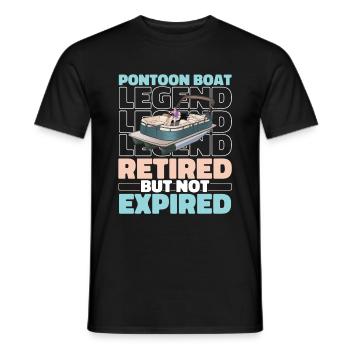 Bateau ponton à la retraite - T-shirt homme - noir - Devant - AI Model Male 178 light (178cm)