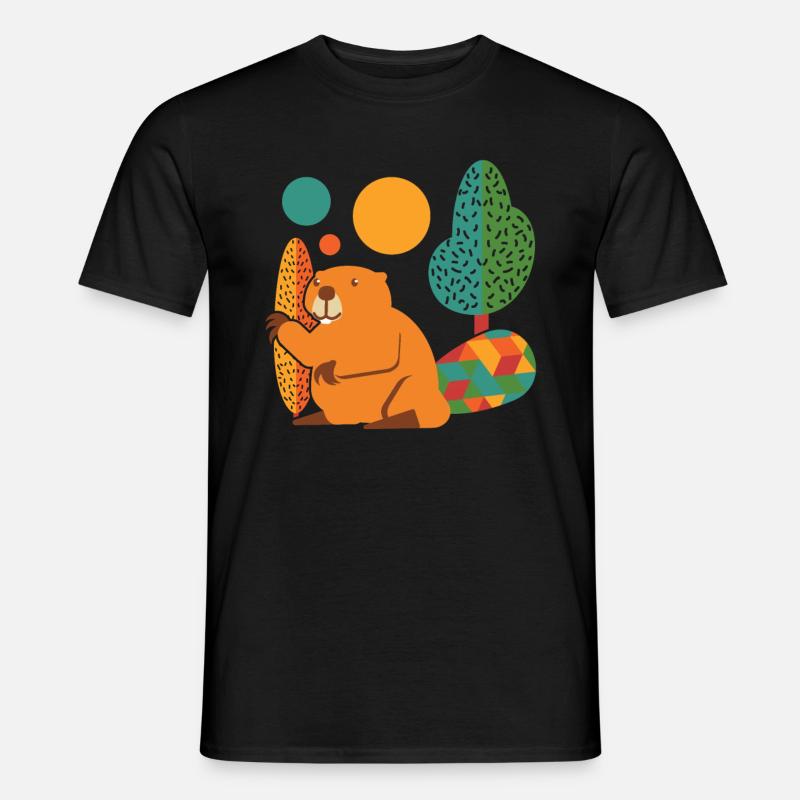 Biber Bunt - Männer T-Shirt - Schwarz