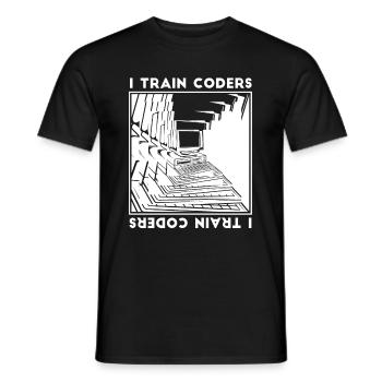 Developer Coder Programmer Calculator - Men's T-Shirt - black - Front - AI Model Male 178 light (178cm)