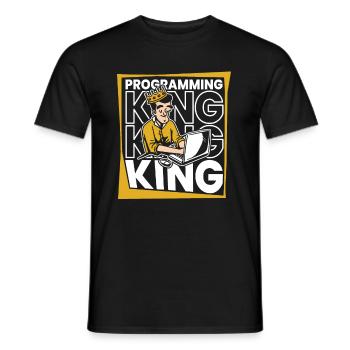 Entwickler Coder Programmierer König - Männer T-Shirt - Schwarz - Vorne - AI Model Male 178 light (178cm)