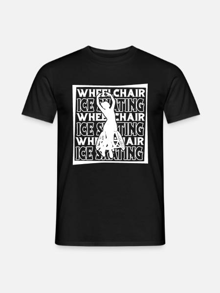 Schlittschuhlaufen Rollstuhl - Männer T-Shirt - Schwarz