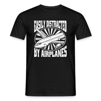 Airplane mechanic funny - Men's T-Shirt - black - Front - AI Model Male 178 light (178cm)
