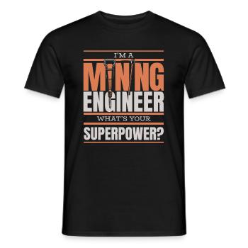 Ingenieur Supermacht Bergbauingenieur - Männer T-Shirt - Schwarz - Vorne - AI Model Male 178 light (178cm)