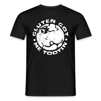 Gluten-free humor - Men's T-Shirt - black - Front - AI Model Male 178 light (178cm)
