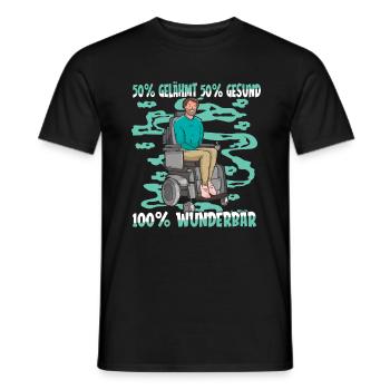 Rollstuhl Rollstuhlfahrer Perfekt - Männer T-Shirt - Schwarz - Vorne - AI Model Male 178 light (178cm)