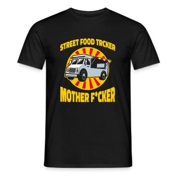 Street food - Men's T-Shirt - black - Front - AI Model Male 178 light (178cm)